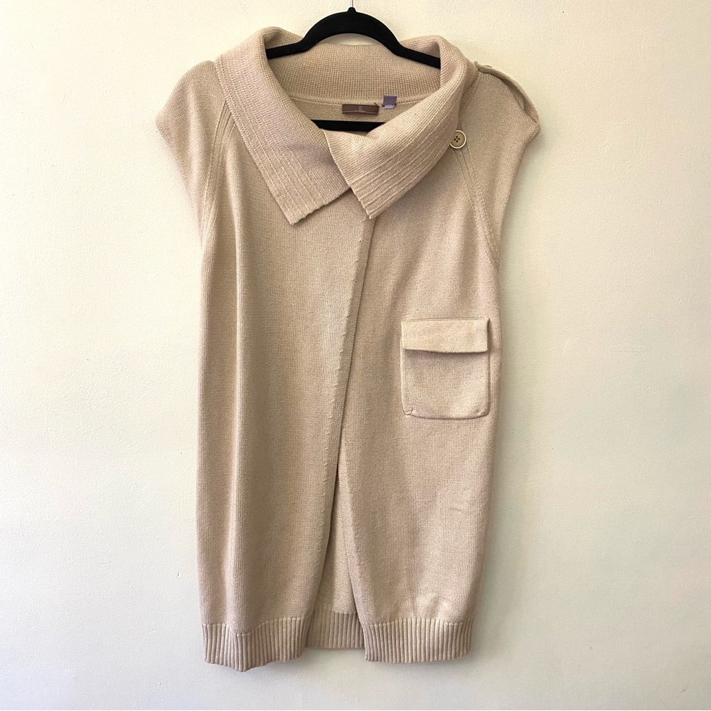 Cullen wool blend sleeveless long line sweater vest size small